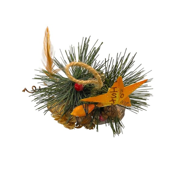 OLD WORLD Santa Claus Face Mini Treehouse Christmas Holiday Ornament w/Decor - Picture 6 of 10